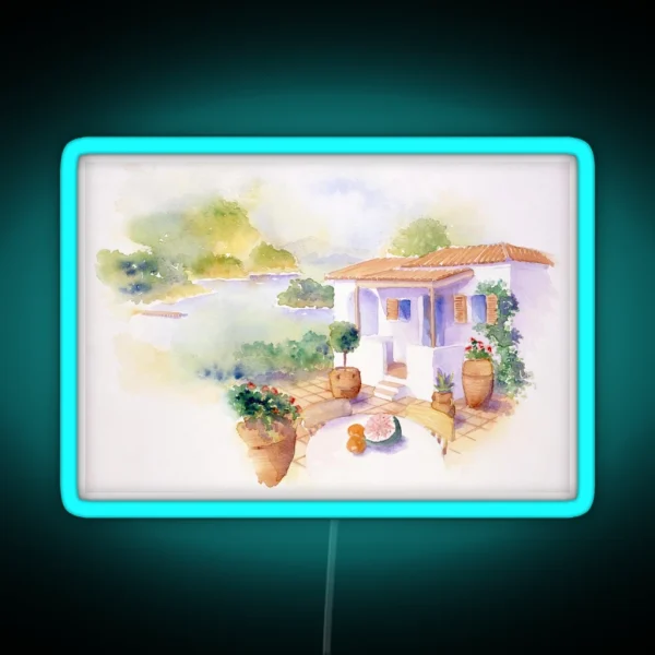 Mediterranean Villa RGB Neon Sign