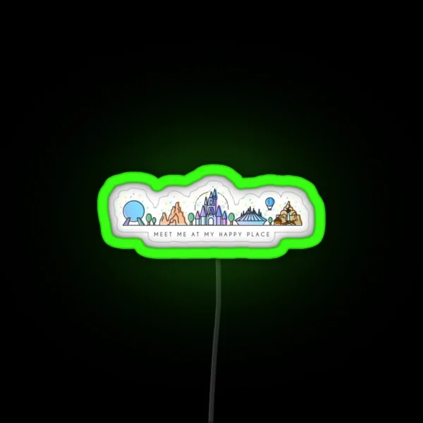 Meet Me At My Happy Place RGB Neon Sign