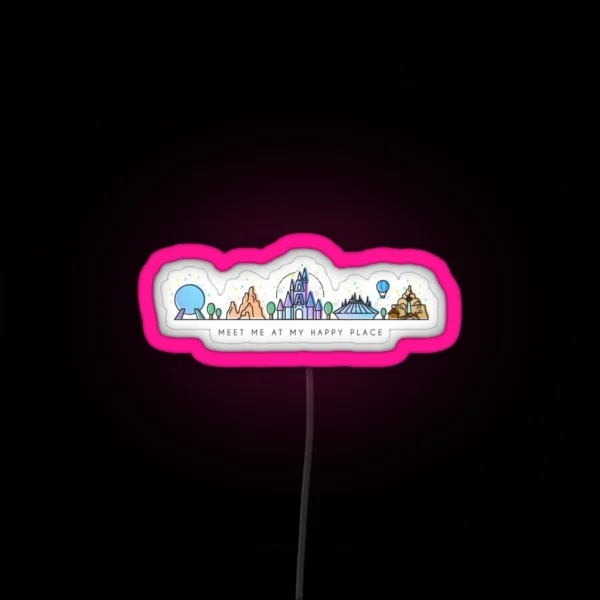 Meet Me At My Happy Place RGB Neon Sign