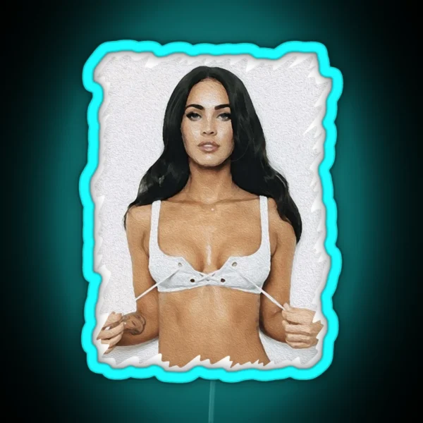 Megan Fox Oil Paint Art Classic RGB Neon Sign