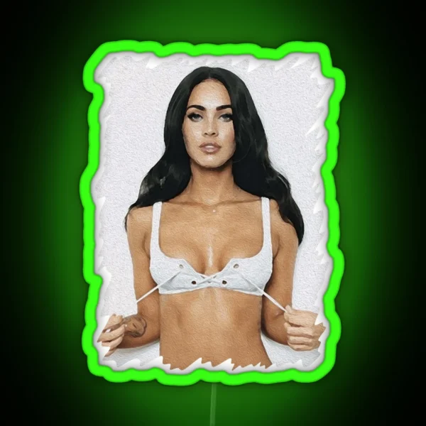 Megan Fox Oil Paint Art Classic RGB Neon Sign