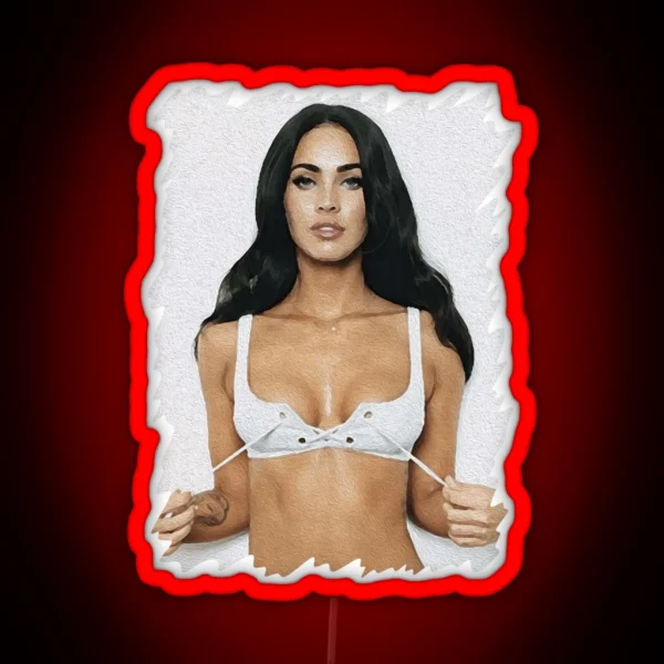 Megan Fox Oil Paint Art Classic RGB Neon Sign