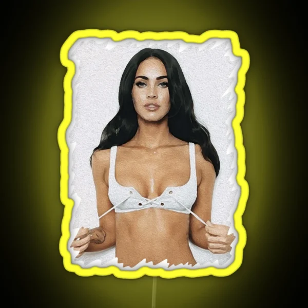 Megan Fox Oil Paint Art Classic RGB Neon Sign
