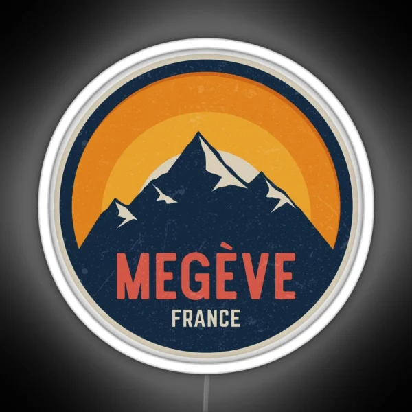 Megeve France Mountain Design RGB Neon Sign