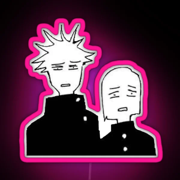Megumi Fushiguro And Nobara Kugisaki Jjk Chibi RGB Neon Sign