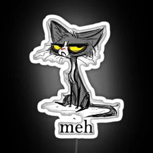 Meh Cat For Cat Lovers Cat Owners RGB Neon Sign