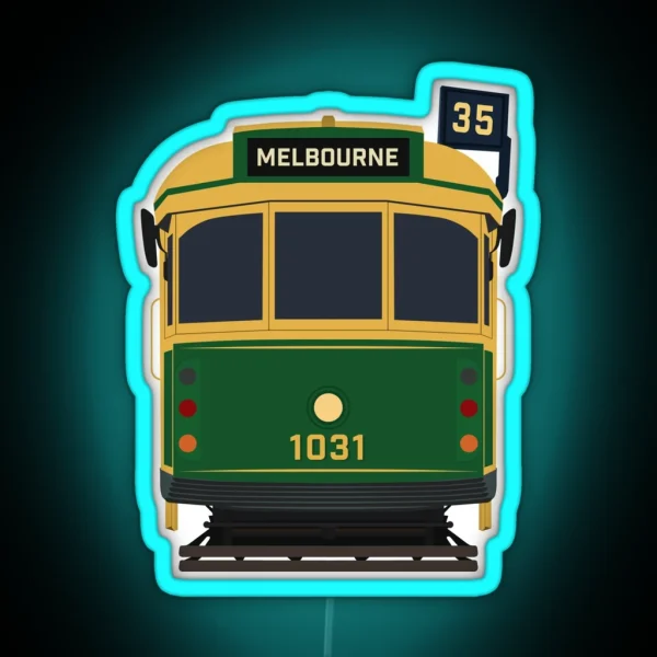 Melbourne Tram W Class Front View RGB Neon Sign
