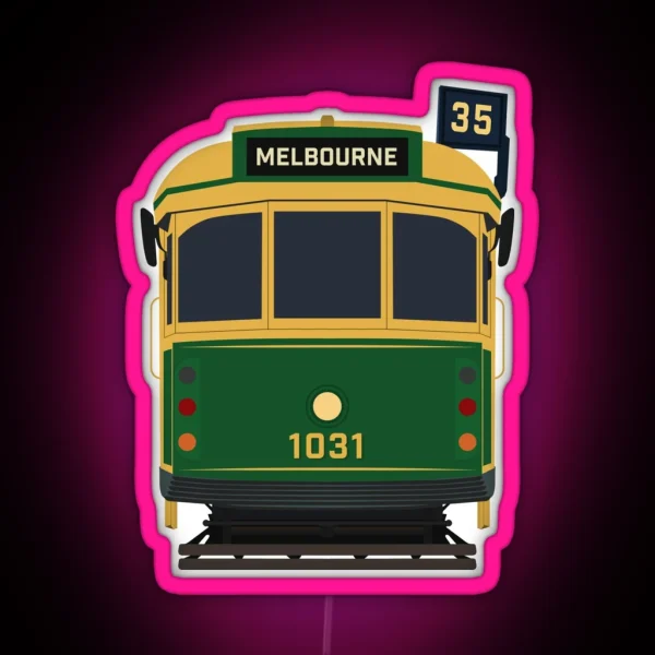 Melbourne Tram W Class Front View RGB Neon Sign