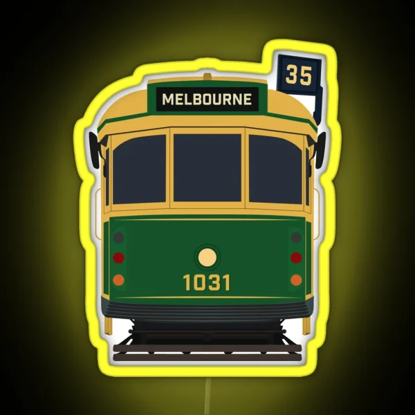 Melbourne Tram W Class Front View RGB Neon Sign