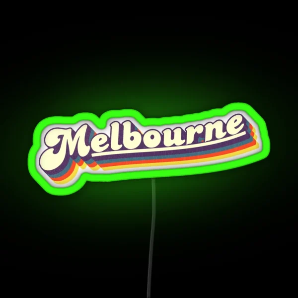 Melbourne VIC Retro Rainbow RGB Neon Sign