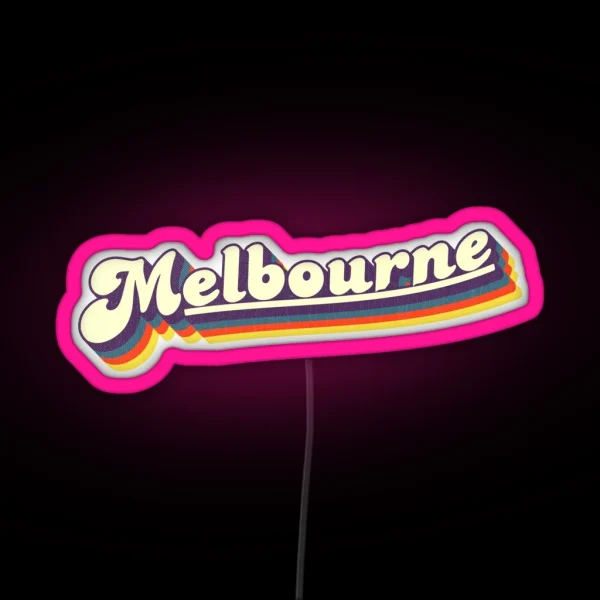 Melbourne VIC Retro Rainbow RGB Neon Sign