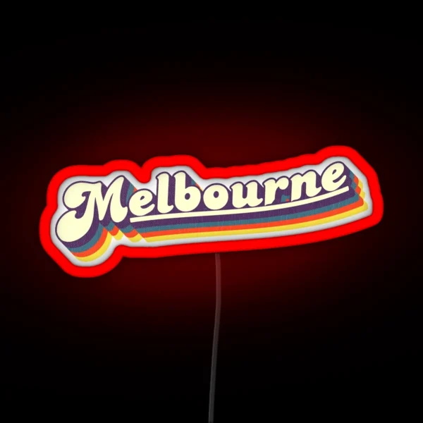 Melbourne VIC Retro Rainbow RGB Neon Sign