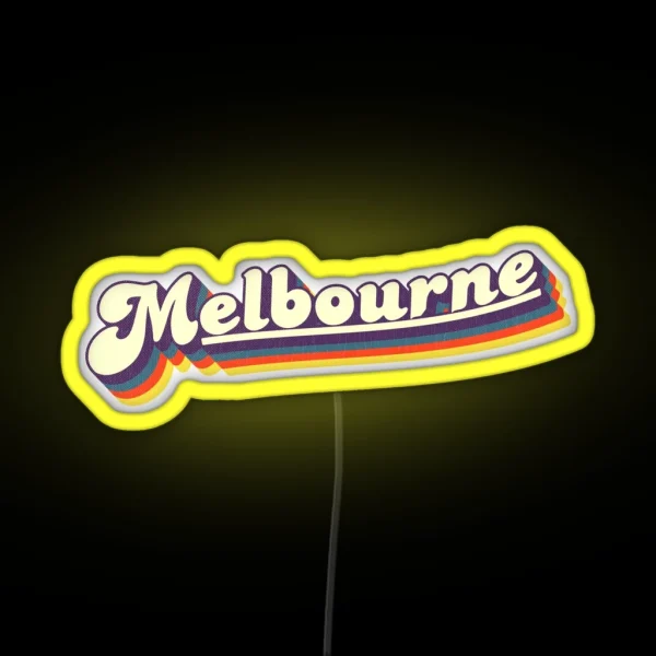 Melbourne VIC Retro Rainbow RGB Neon Sign