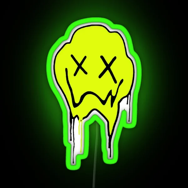 Melting Smiley Face RGB Neon Sign