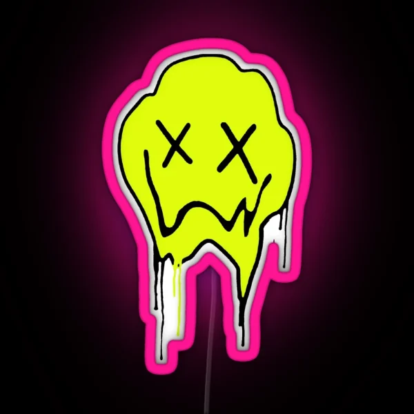 Melting Smiley Face RGB Neon Sign
