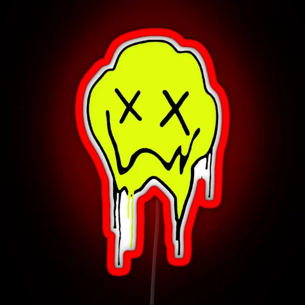 Melting Smiley Face RGB Neon Sign
