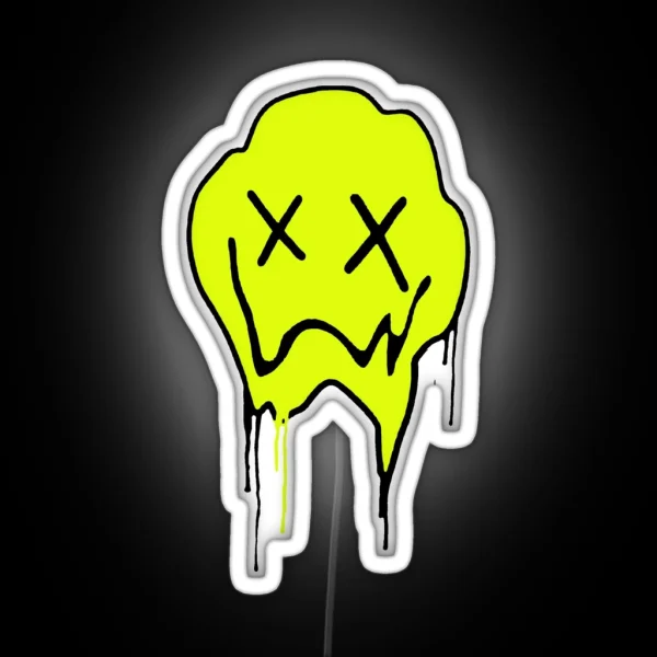 Melting Smiley Face RGB Neon Sign