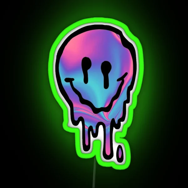 Melting Smiley RGB Neon Sign