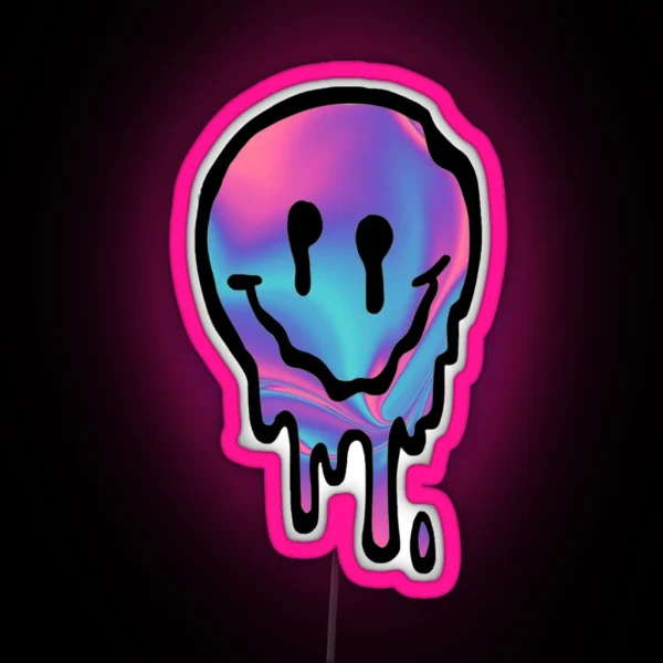 Melting Smiley RGB Neon Sign