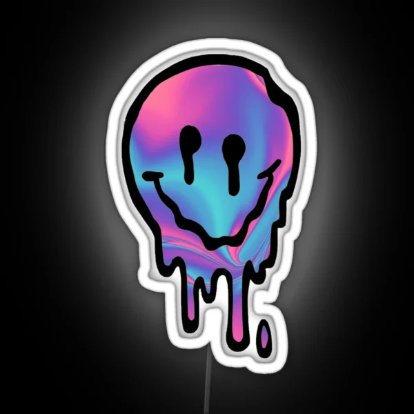 Melting Smiley RGB Neon Sign