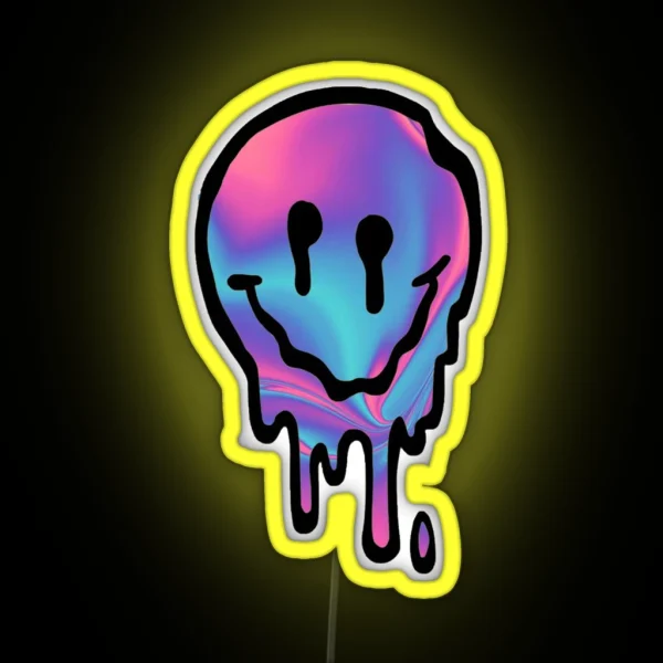 Melting Smiley RGB Neon Sign