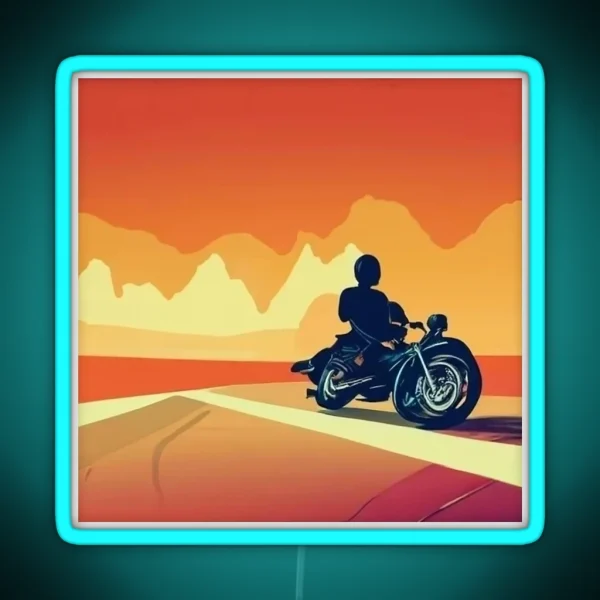 Memorable Motocycle Trip Around The World RGB Neon Sign