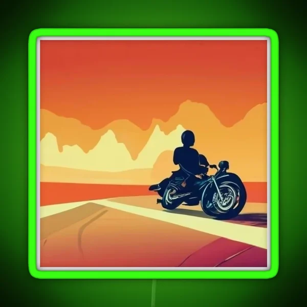 Memorable Motocycle Trip Around The World RGB Neon Sign