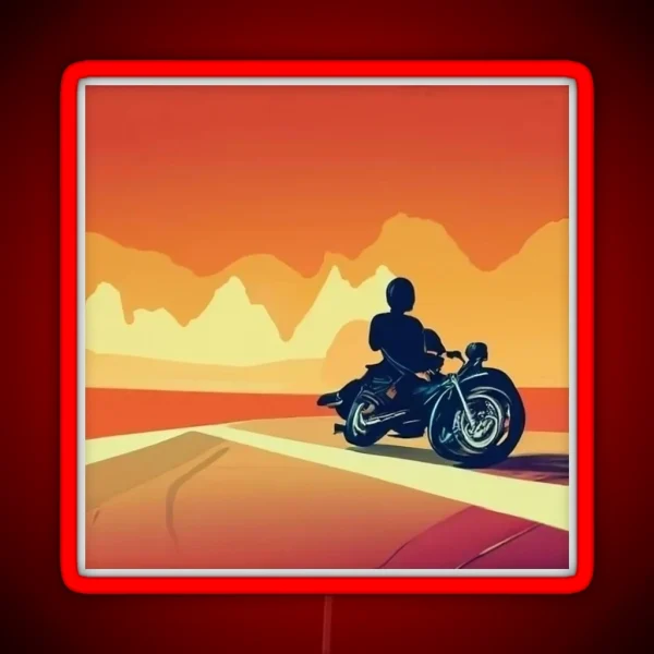 Memorable Motocycle Trip Around The World RGB Neon Sign