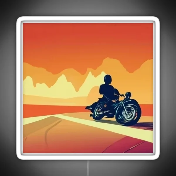 Memorable Motocycle Trip Around The World RGB Neon Sign