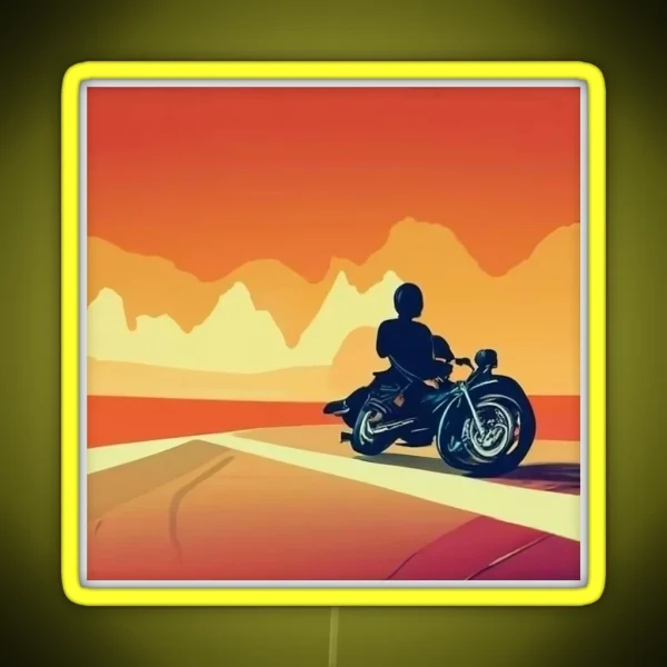 Memorable Motocycle Trip Around The World RGB Neon Sign