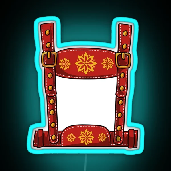 Mens Oktoberfest Halloween Costume Mens RGB Neon Sign