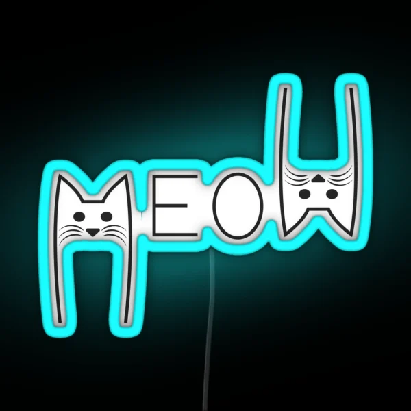 Meow Cat Lover RGB Neon Sign