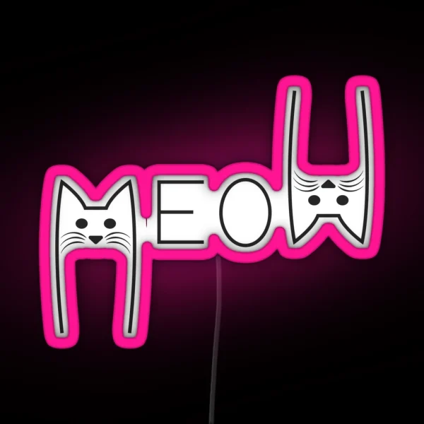 Meow Cat Lover RGB Neon Sign