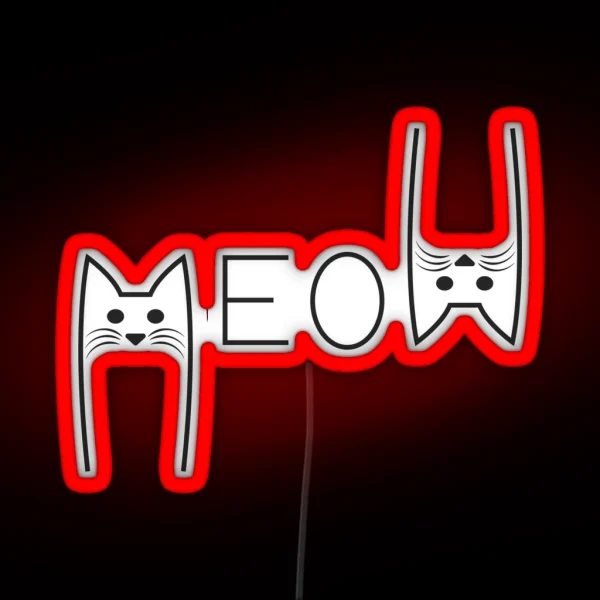 Meow Cat Lover RGB Neon Sign