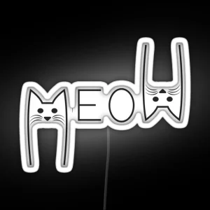 Meow Cat Lover RGB Neon Sign