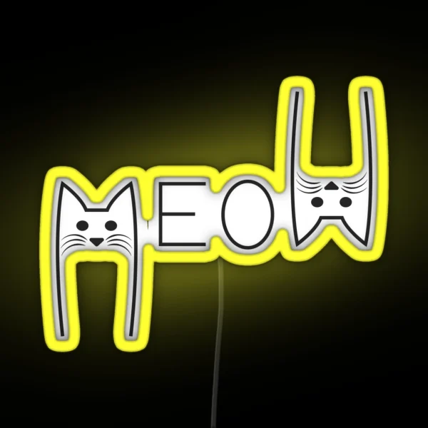 Meow Cat Lover RGB Neon Sign