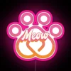 neon sign displaying MEOW in vibrant pink rgb colors - perfect for cat lovers
