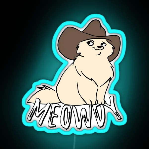 Meowdy Cat Meme RGB Neon Sign