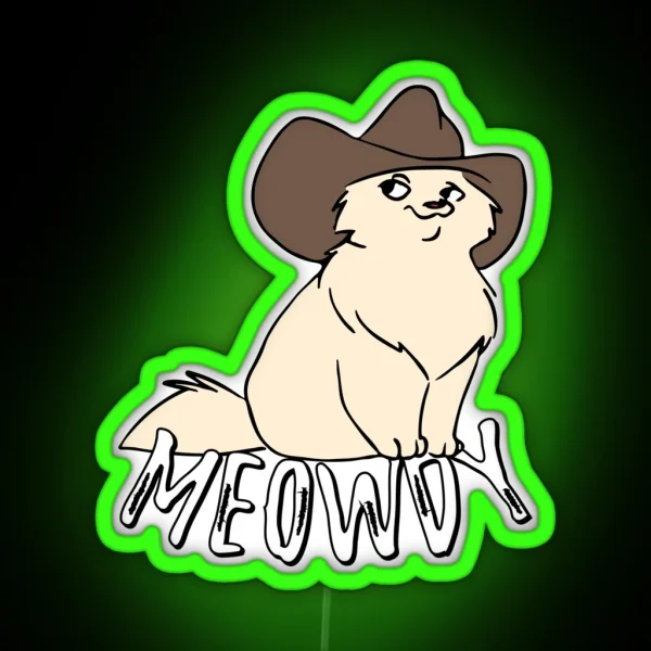 Meowdy Cat Meme RGB Neon Sign