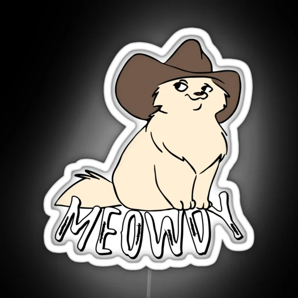 Meowdy Cat Meme RGB Neon Sign
