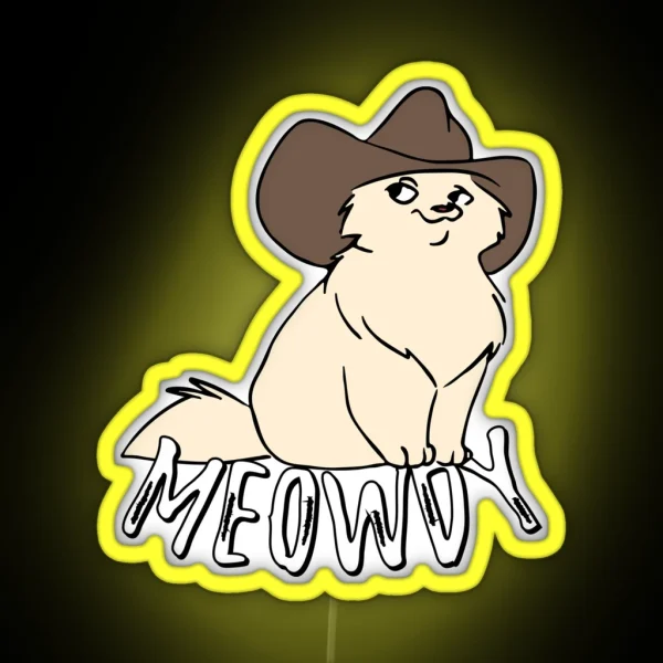 Meowdy Cat Meme RGB Neon Sign