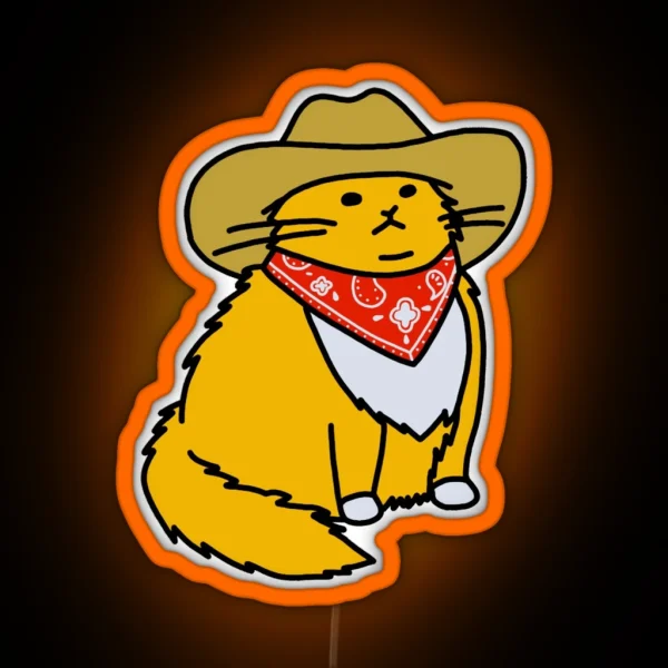 Meowdy Cowboy Cat Active RGB Neon Sign