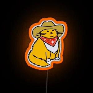Meowdy Cowboy Cat RGB Neon Sign