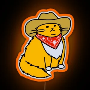Meowdy Cowboy Cat RGB Neon Sign