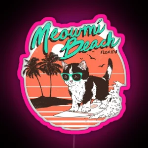 Meowmi Beach RGB Neon Sign