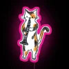 Neon RGB pink cat sign