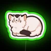 Cute cat neon sign with vibrant RGB lighting and a colorful green design.