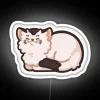 Vibrant RGB neon sign featuring an adorable cat design on a cute white background.