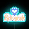 mercury retrograde astral neon sign with vibrant rgb glow