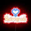 Mercury Retrograde neon sign with vibrant RGB lighting, featuring a striking red glow.